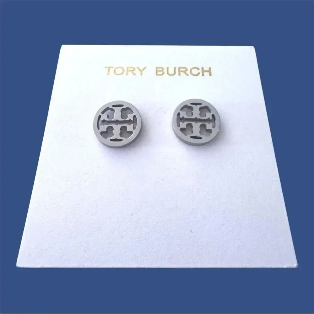 Tory Burch Metallic Logo Stud Earrings